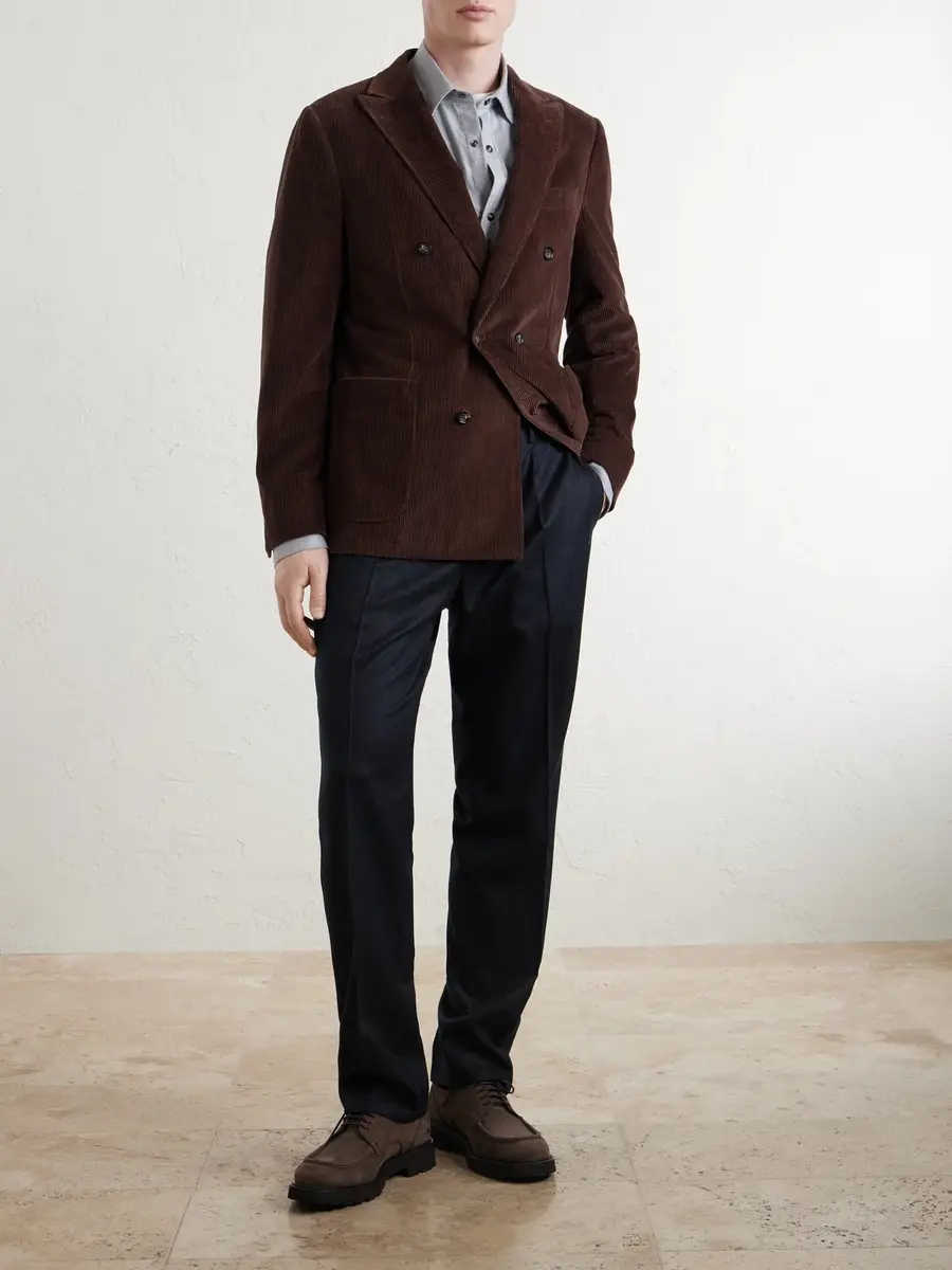 Canali Double-Breasted Cotton-Corduroy Suit Jacket - Men | Thumbnail 2 Canali Double-Breasted Cotton-Corduroy Suit Jacket - Men | Thumbnail 2