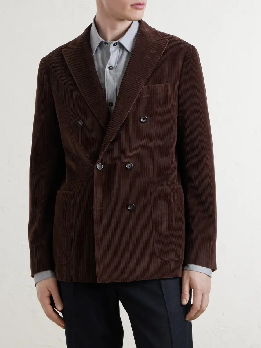 Canali Double-Breasted Cotton-Corduroy Suit Jacket - Men | Thumbnail 3 Canali Double-Breasted Cotton-Corduroy Suit Jacket - Men | Thumbnail 3