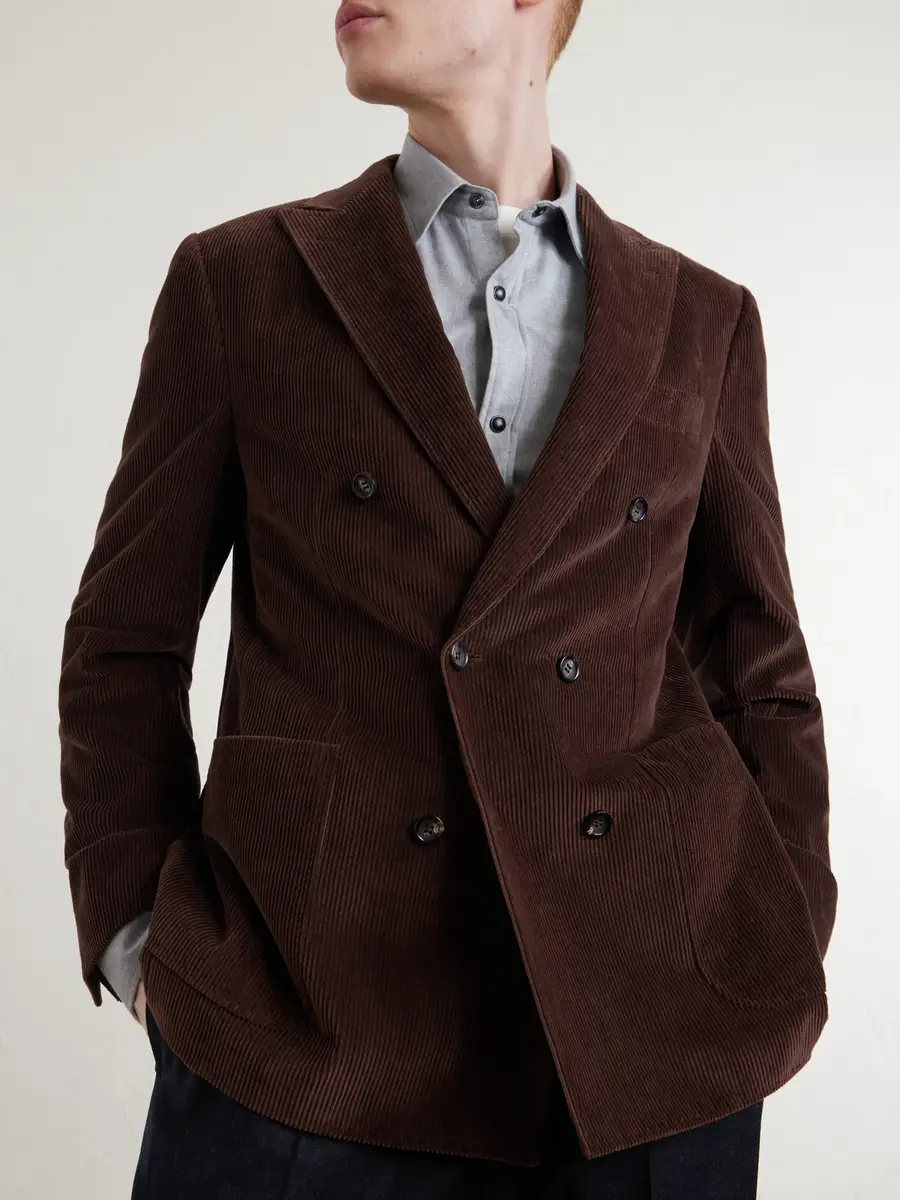 Canali Double-Breasted Cotton-Corduroy Suit Jacket - Men | Thumbnail 5 Canali Double-Breasted Cotton-Corduroy Suit Jacket - Men | Thumbnail 5