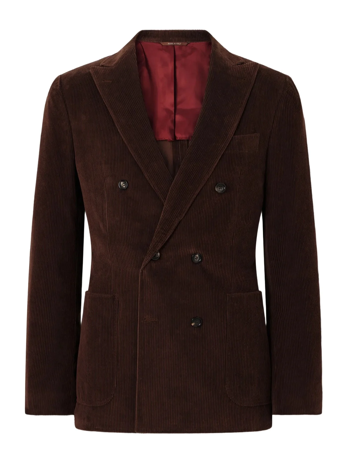 Double-Breasted Cotton-Corduroy Suit Jacket - Men Double-Breasted Cotton-Corduroy Suit Jacket - Men