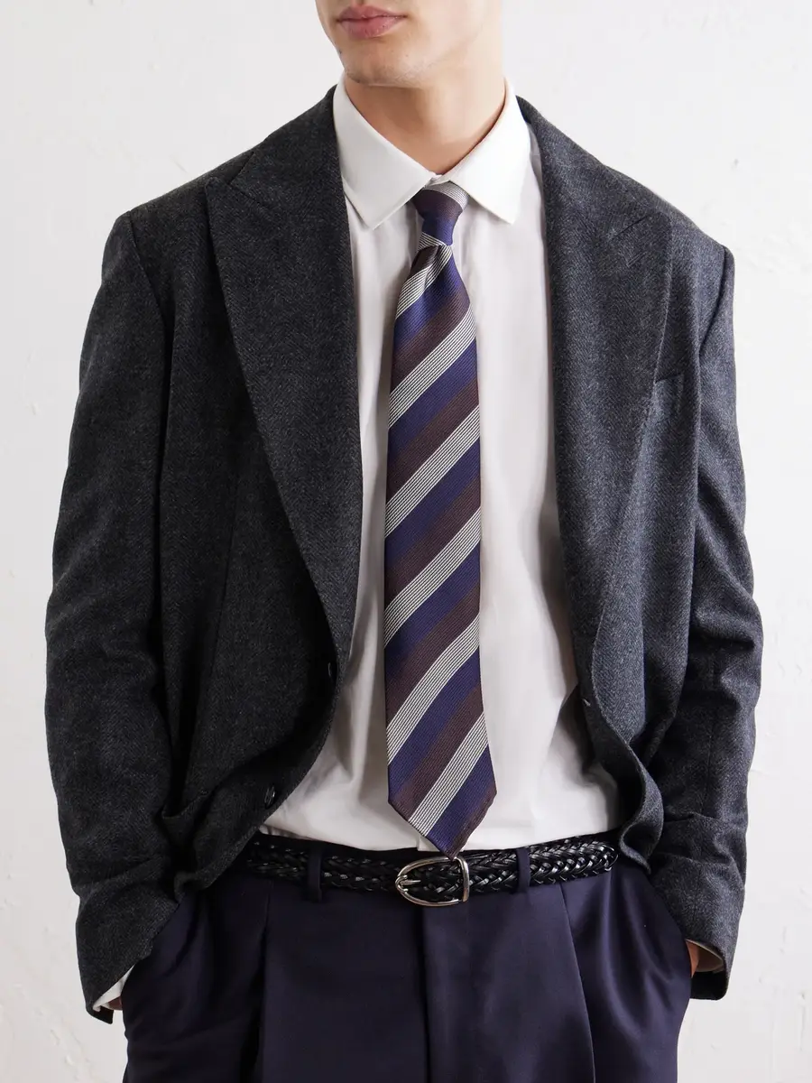 De Petrillo 8cm Striped Silk-Jacquard Tie - Men | Thumbnail 2 De Petrillo 8cm Striped Silk-Jacquard Tie - Men | Thumbnail 2