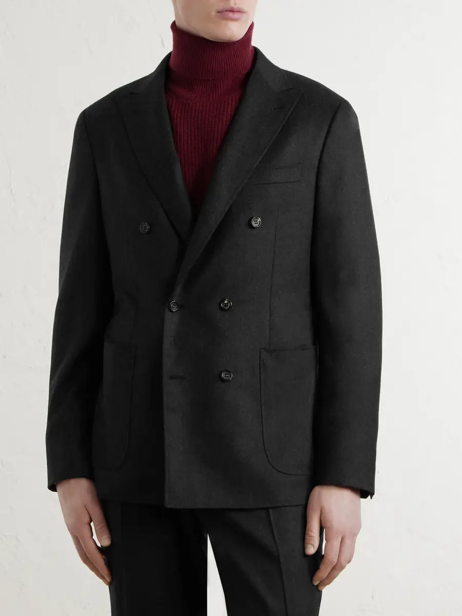 Canali Kei Double-Breasted Wool Blazer - Men | Thumbnail 3
