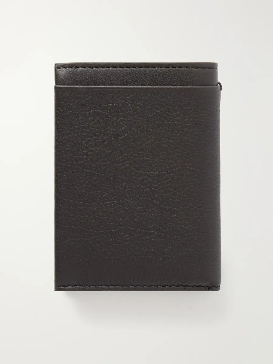 Zegna Logo-Embellished Full-Grain Leather Wallet - Men | Thumbnail 2