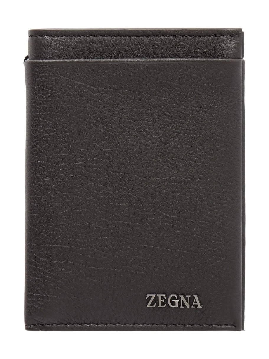 Zegna Logo-Embellished Full-Grain Leather Wallet - Men