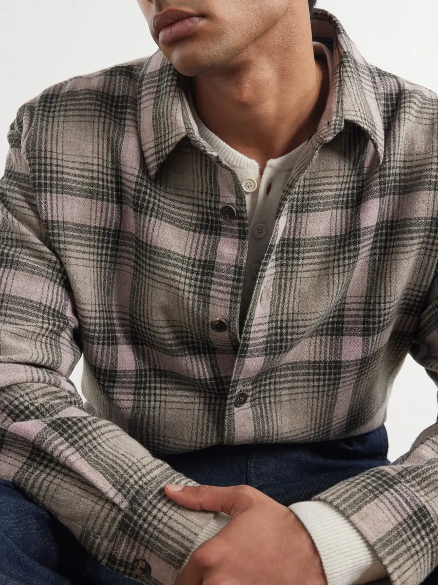 Frame Checked Wool-Blend Flannel Overshirt - Men | Thumbnail 5