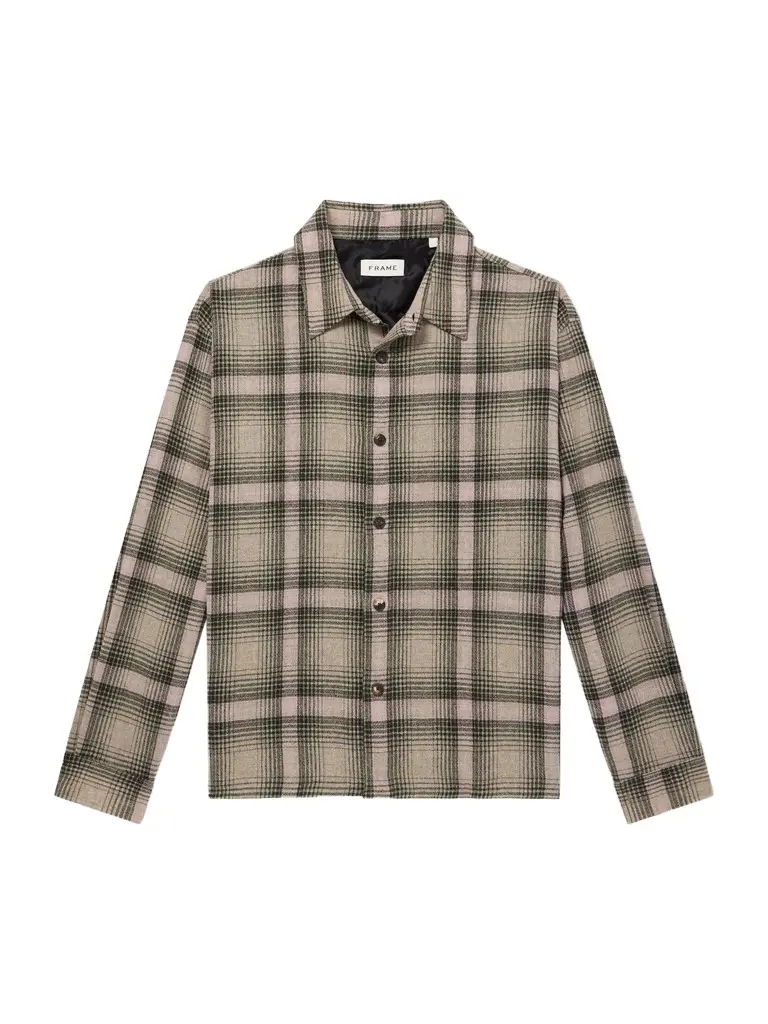 Frame Checked Wool-Blend Flannel Overshirt - Men