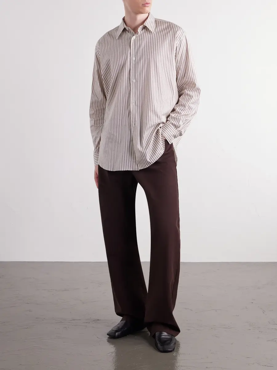 Auralee Striped Cotton and Silk-Blend Shirt - Men | Thumbnail 2
