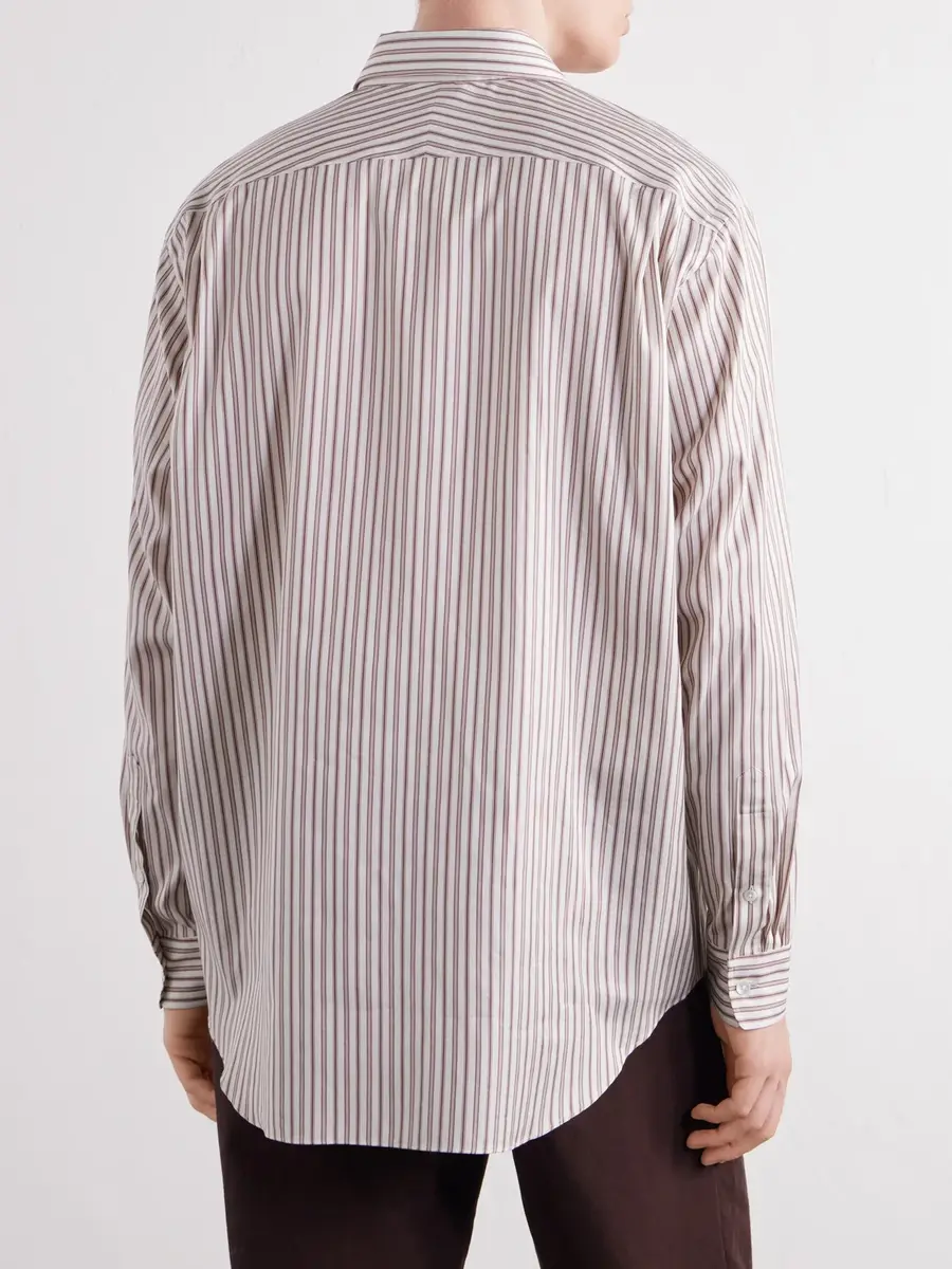 Auralee Striped Cotton and Silk-Blend Shirt - Men | Thumbnail 4