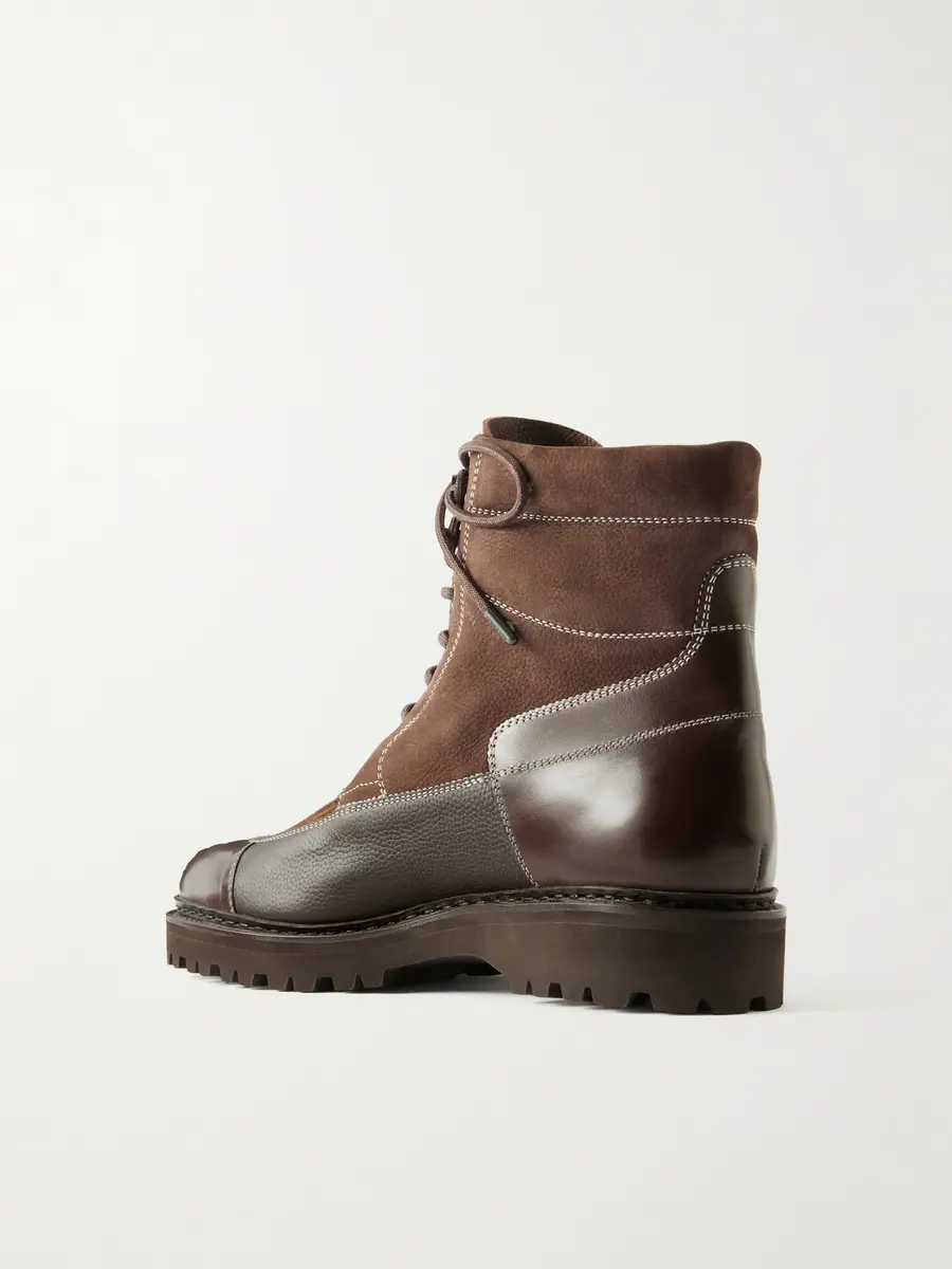 John Lobb Peak Patchwork Leather, Suede and Nubuck Lace-Up Boots - Men | Thumbnail 4 John Lobb Peak Patchwork Leather, Suede and Nubuck Lace-Up Boots - Men | Thumbnail 4