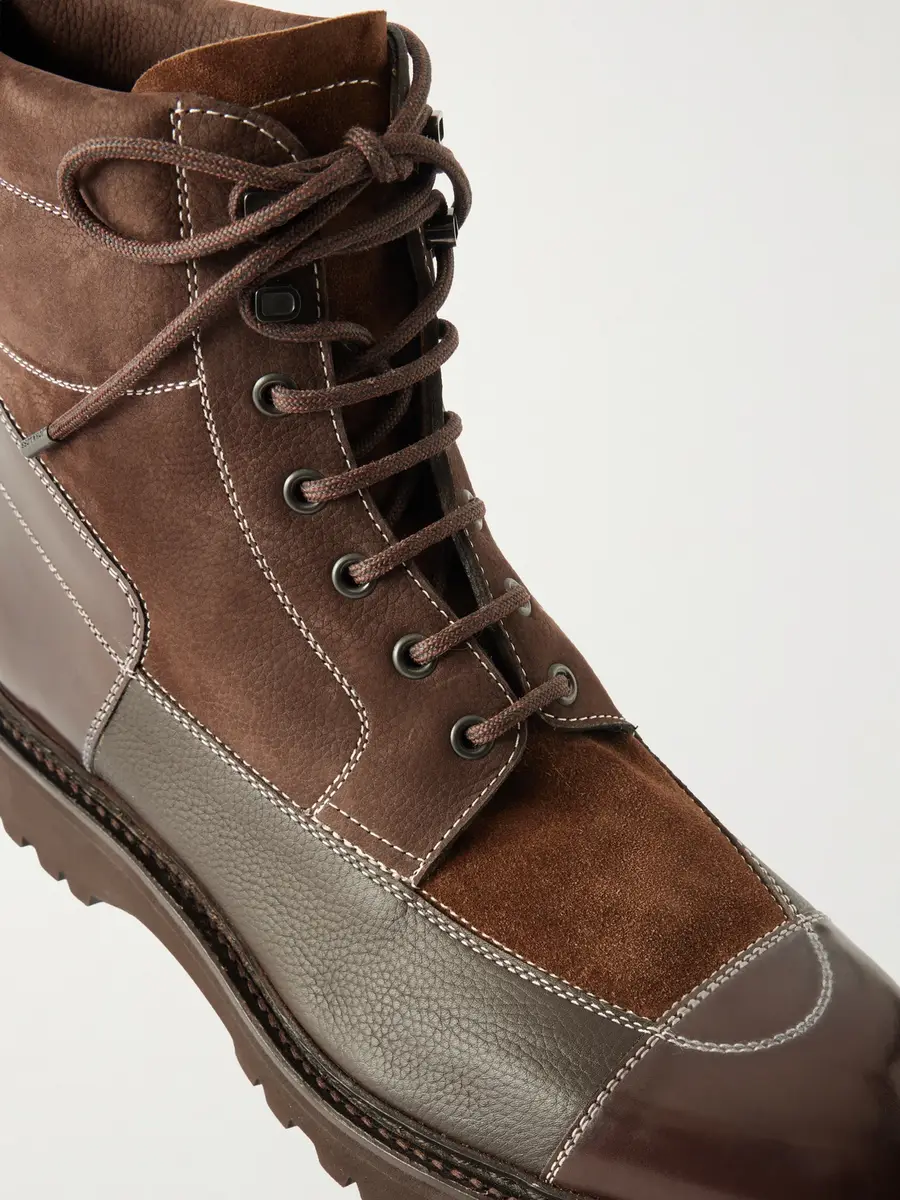 John Lobb Peak Patchwork Leather, Suede and Nubuck Lace-Up Boots - Men | Thumbnail 5 John Lobb Peak Patchwork Leather, Suede and Nubuck Lace-Up Boots - Men | Thumbnail 5