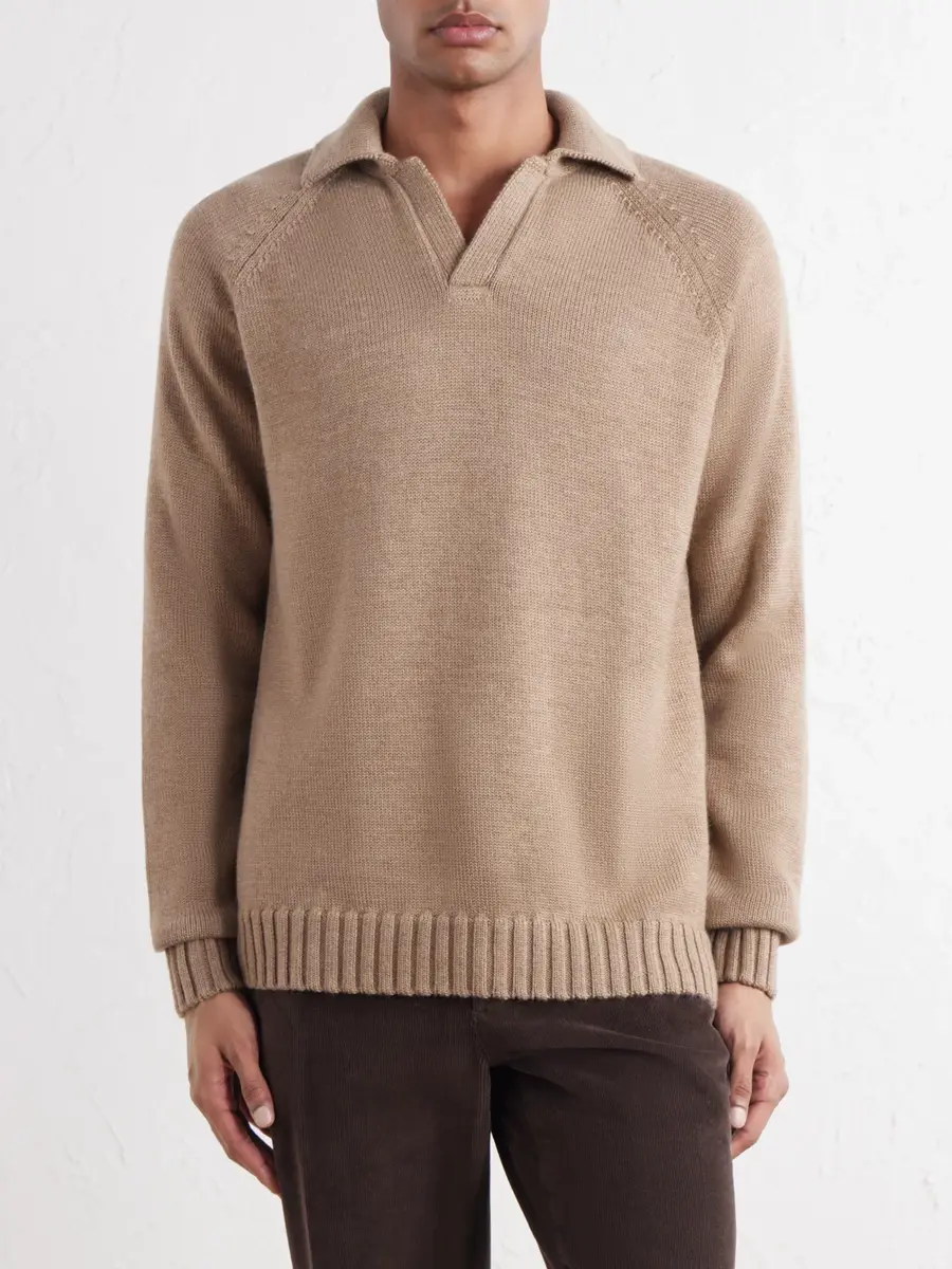 Slowear Zanone Slim-Fit Virgin Wool Polo Sweater - Men | Thumbnail 3 Slowear Zanone Slim-Fit Virgin Wool Polo Sweater - Men | Thumbnail 3