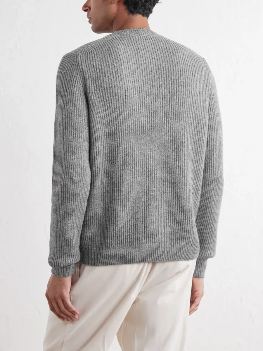 Slowear Zanone Slim-Fit Ribbed Wool Sweater - Men | Thumbnail 4