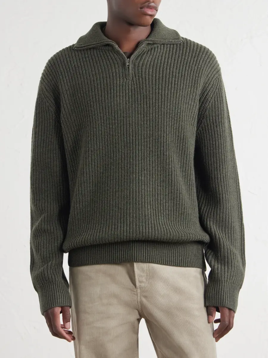 A.P.C. Virgin Wool Half-Zip Sweater - Men | Thumbnail 3 A.P.C. Virgin Wool Half-Zip Sweater - Men | Thumbnail 3
