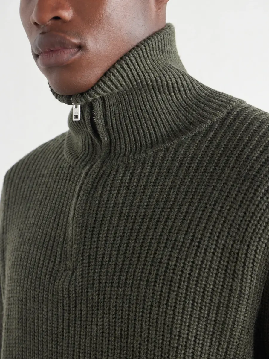A.P.C. Virgin Wool Half-Zip Sweater - Men | Thumbnail 6 A.P.C. Virgin Wool Half-Zip Sweater - Men | Thumbnail 6