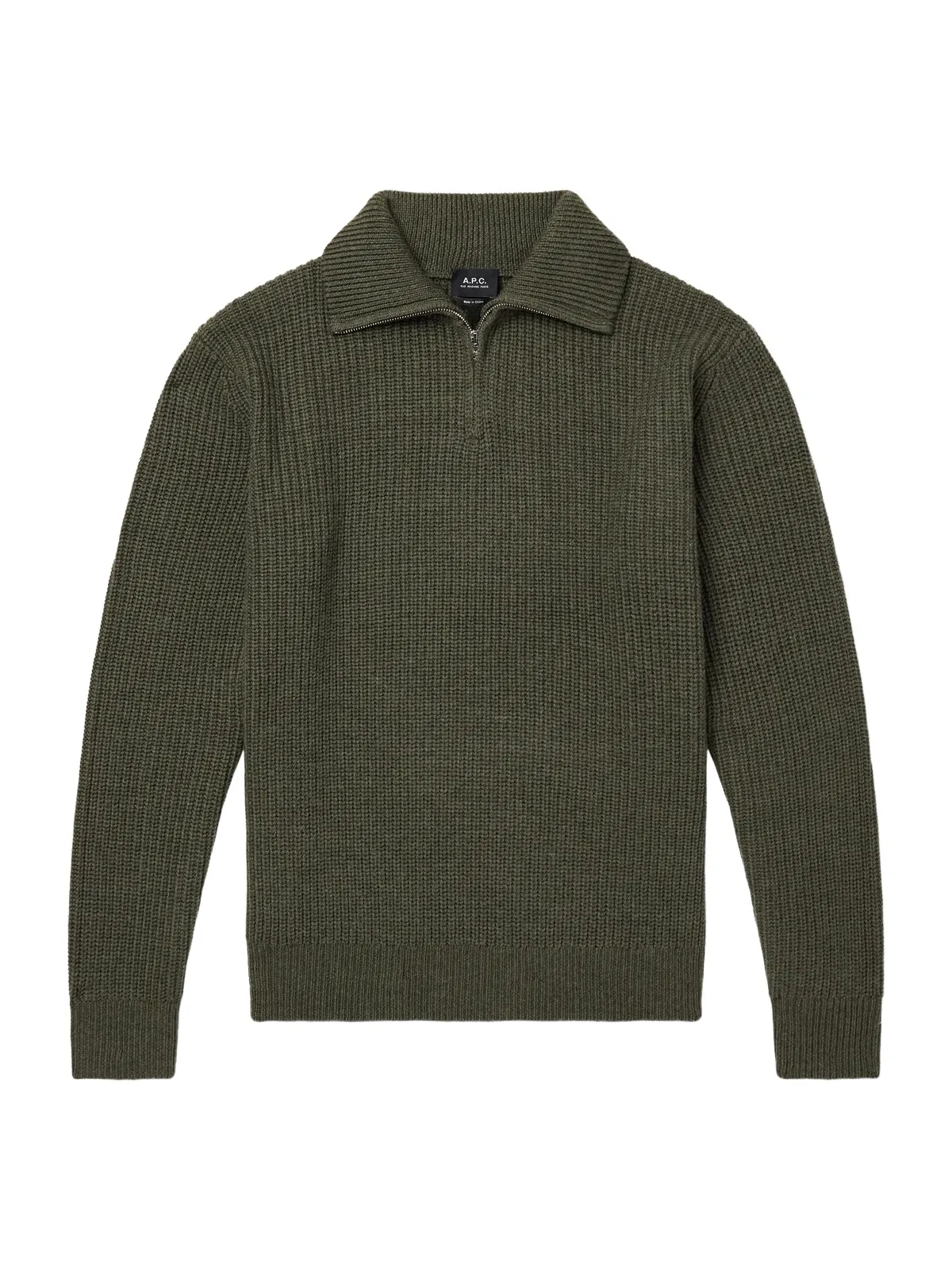 A.P.C. Virgin Wool Half-Zip Sweater - Men