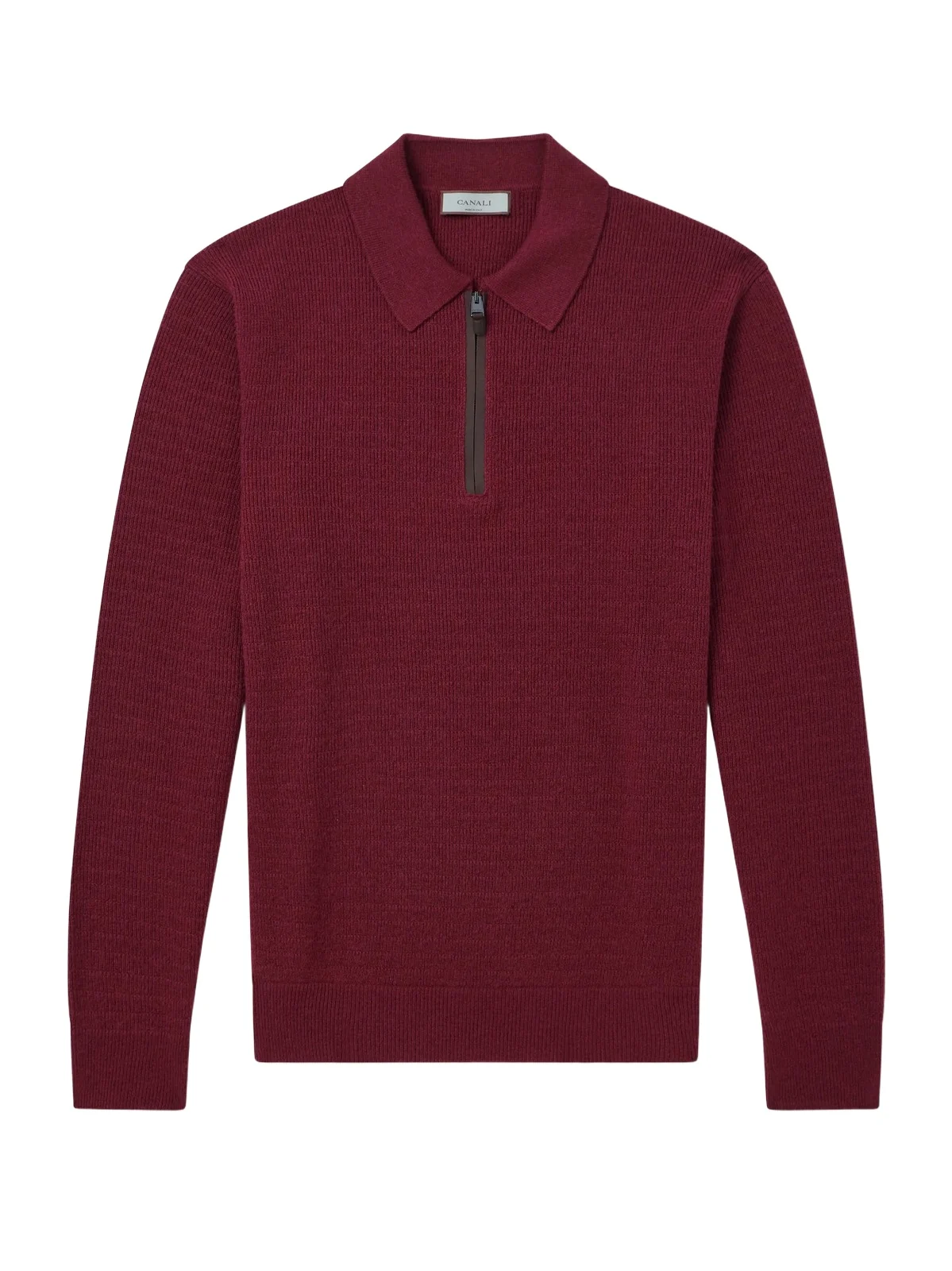 Nubuck-Trimmed Wool and Cashmere-Blend Half-Zip Polo Sweater - Men
