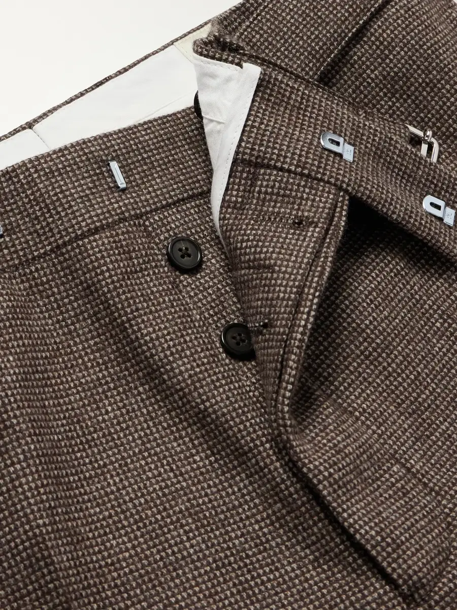 OFFICINE GÉNÉRALE Hoche Tapered Belted Houndstooth Virgin Wool Trousers - Men | Thumbnail 5 OFFICINE GÉNÉRALE Hoche Tapered Belted Houndstooth Virgin Wool Trousers - Men | Thumbnail 5