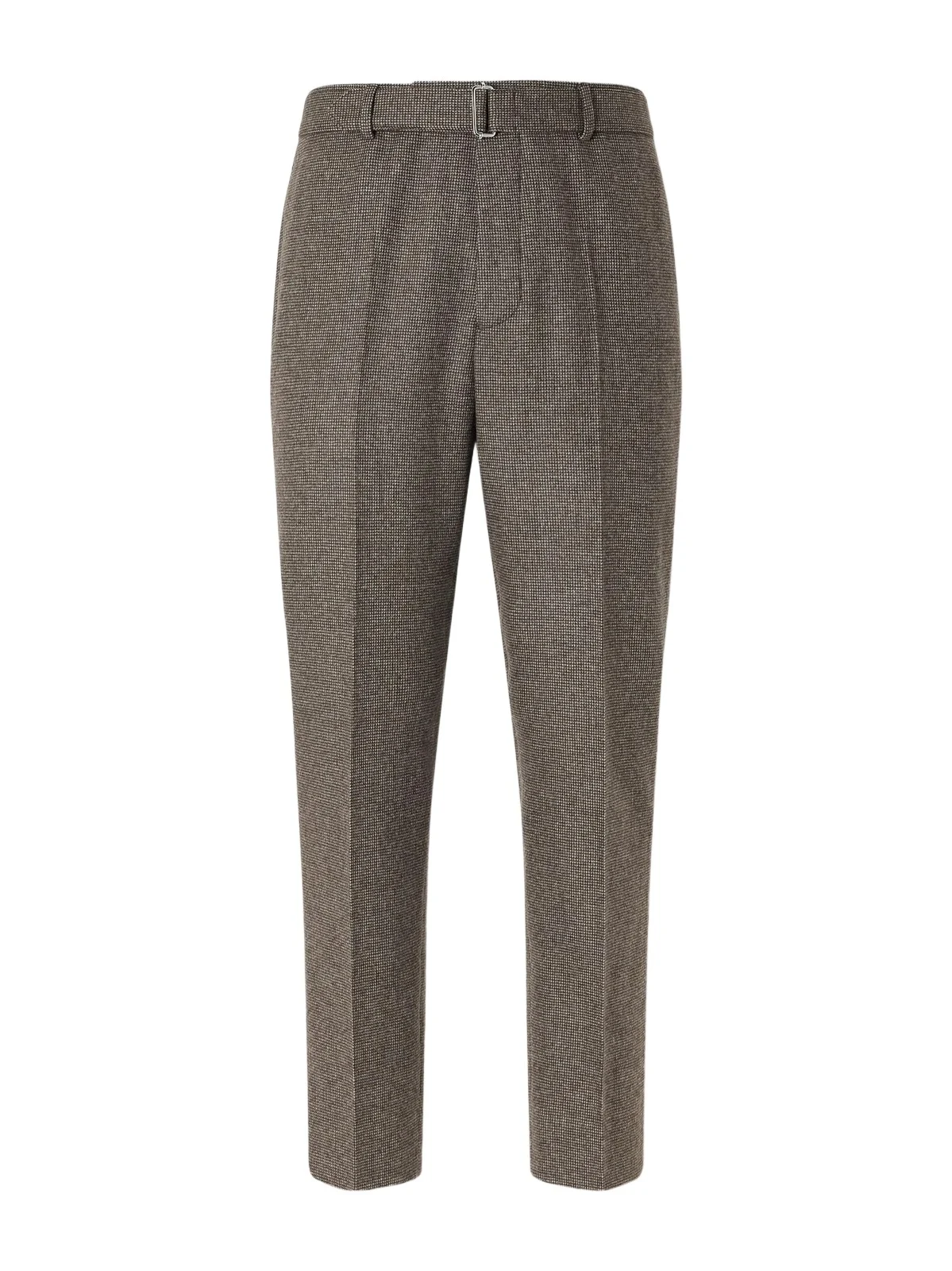Hoche Tapered Belted Houndstooth Virgin Wool Trousers - Men