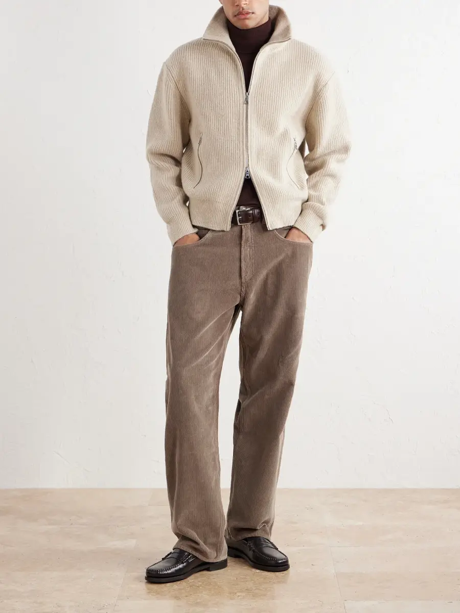 OFFICINE GÉNÉRALE Florys Ribbed Wool-Blend Zip-Up Cardigan - Men | Thumbnail 2 OFFICINE GÉNÉRALE Florys Ribbed Wool-Blend Zip-Up Cardigan - Men | Thumbnail 2