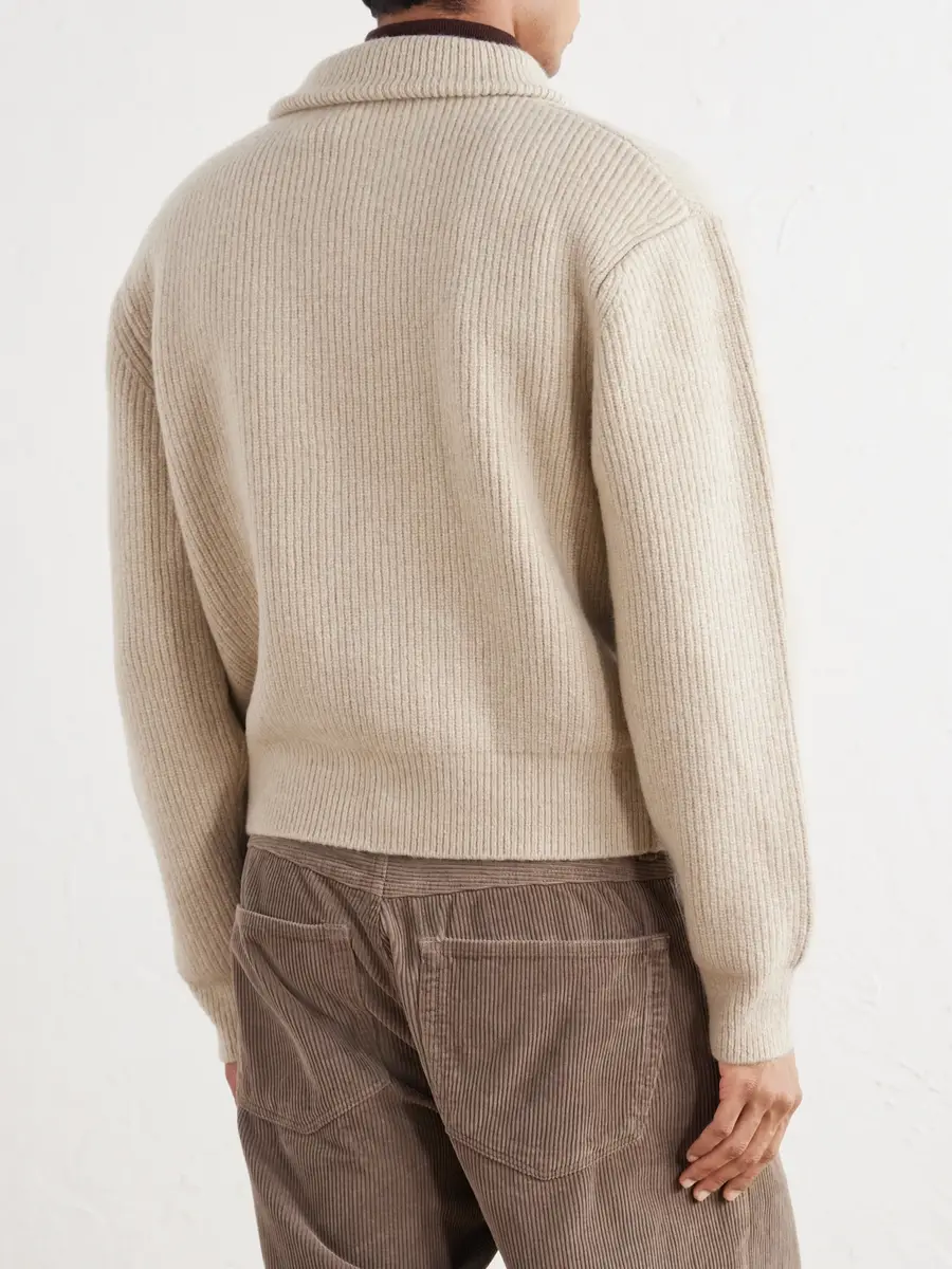 OFFICINE GÉNÉRALE Florys Ribbed Wool-Blend Zip-Up Cardigan - Men | Thumbnail 4 OFFICINE GÉNÉRALE Florys Ribbed Wool-Blend Zip-Up Cardigan - Men | Thumbnail 4
