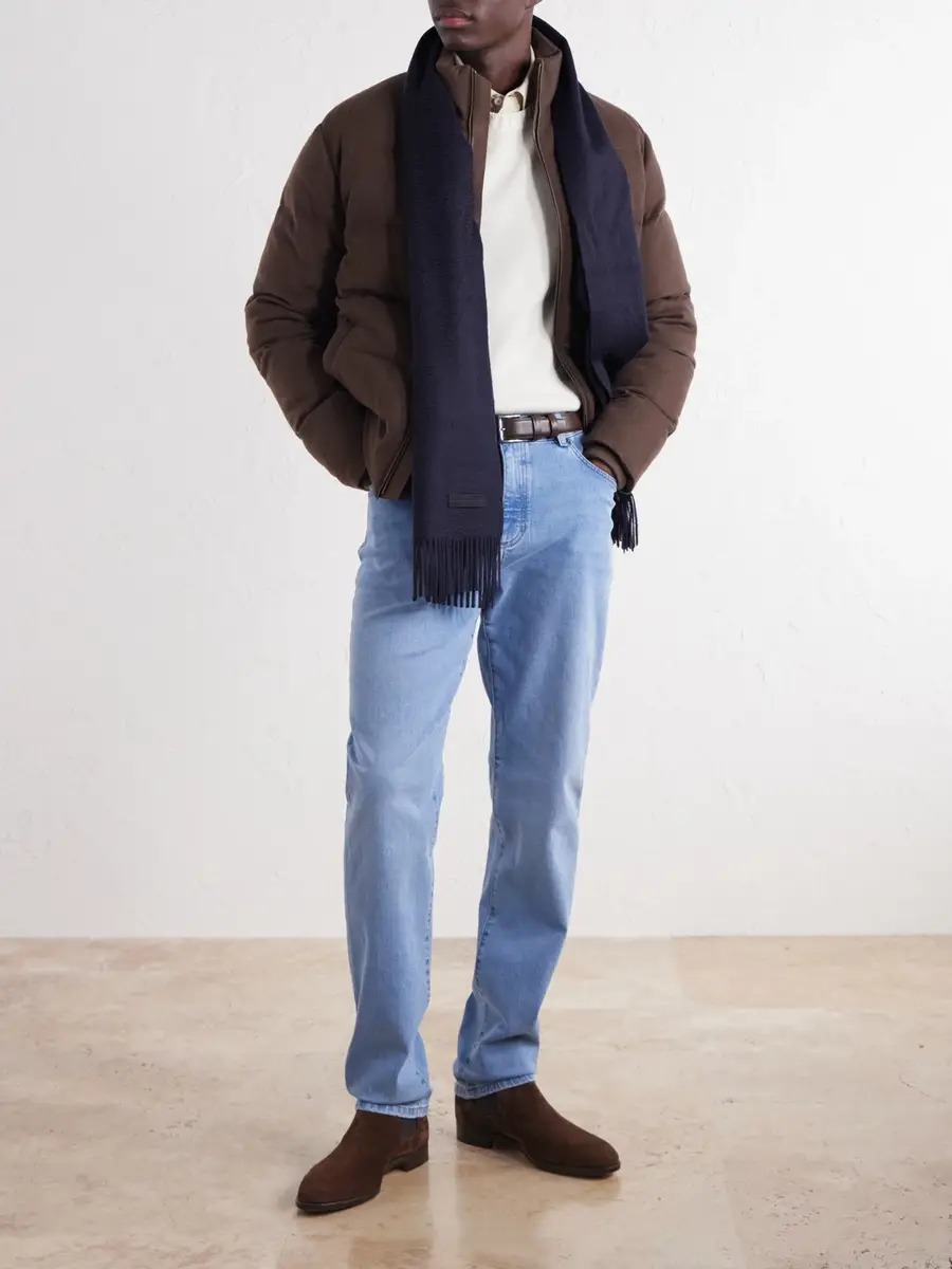 Zegna Fringed Cashmere Scarf - Men | Thumbnail 2 Zegna Fringed Cashmere Scarf - Men | Thumbnail 2