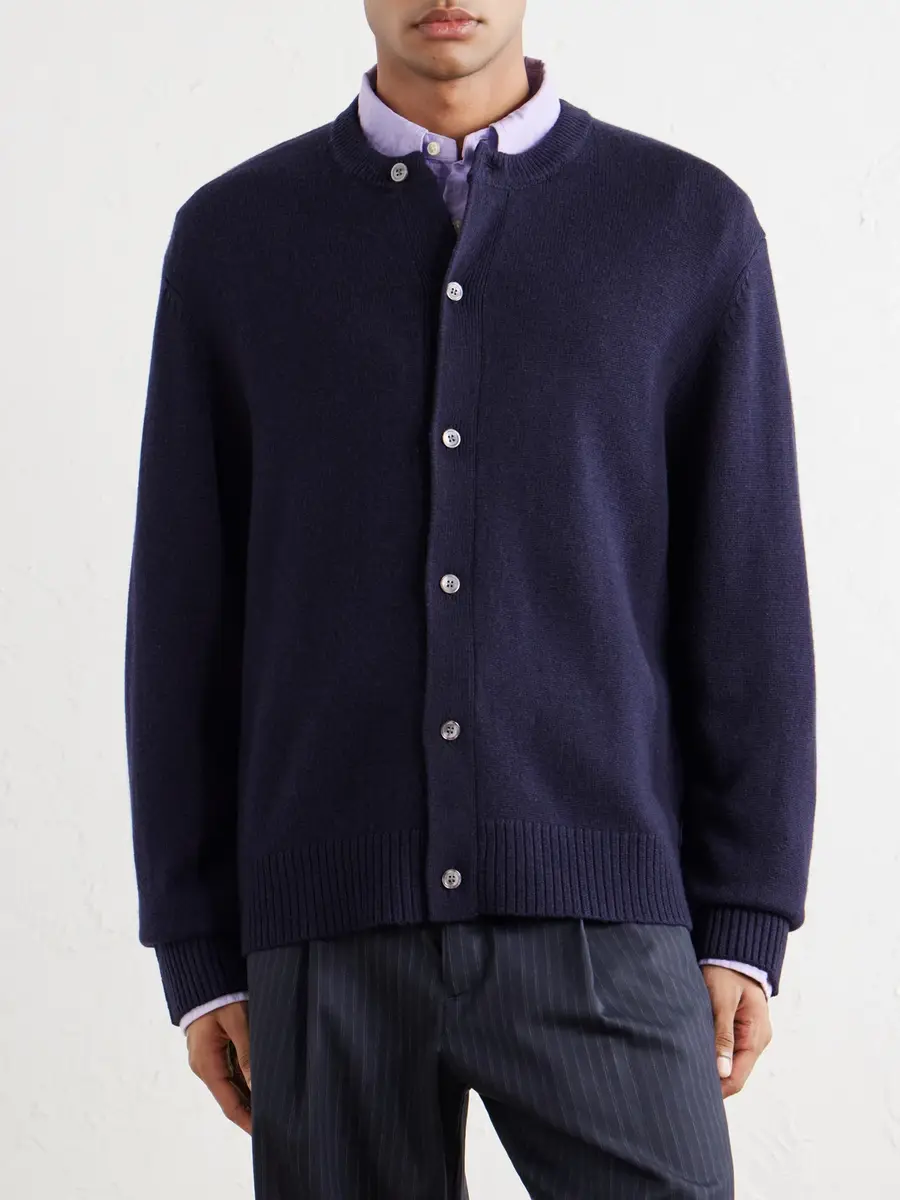 OFFICINE GÉNÉRALE Manoe Merino Wool and Cashmere-Blend Cardigan - Men | Thumbnail 3