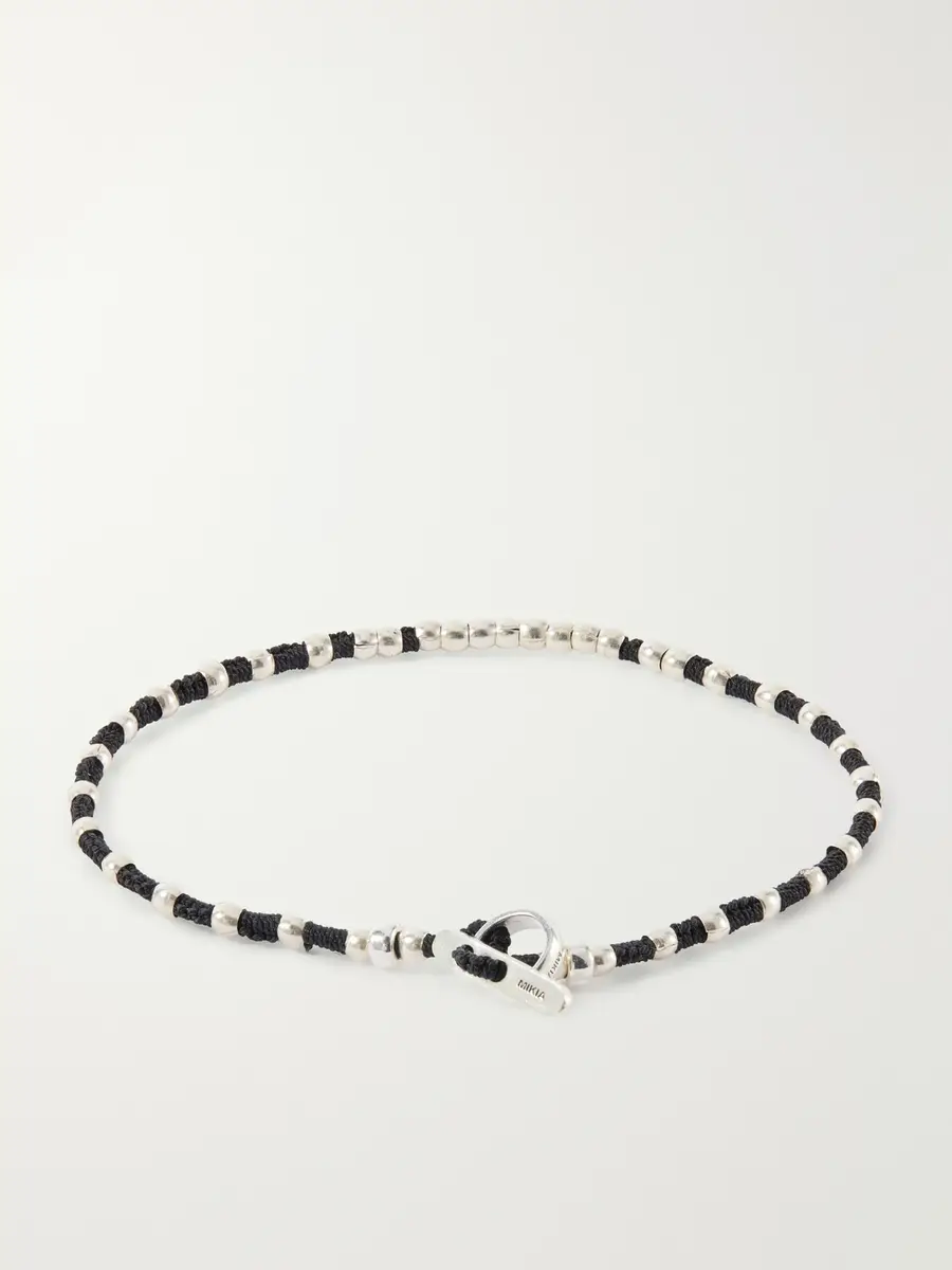 Mikia Braided Cord and Sterling Silver Beaded Bracelet - Men | Thumbnail 3 Mikia Braided Cord and Sterling Silver Beaded Bracelet - Men | Thumbnail 3