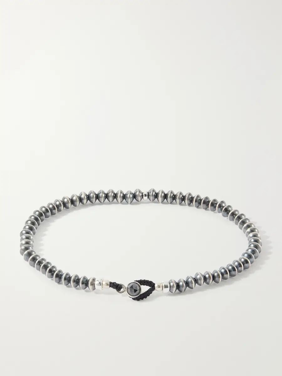 Mikia Sterling Silver, Black Diamond and Desert Pearl Beaded Bracelet - Men | Thumbnail 3 Mikia Sterling Silver, Black Diamond and Desert Pearl Beaded Bracelet - Men | Thumbnail 3