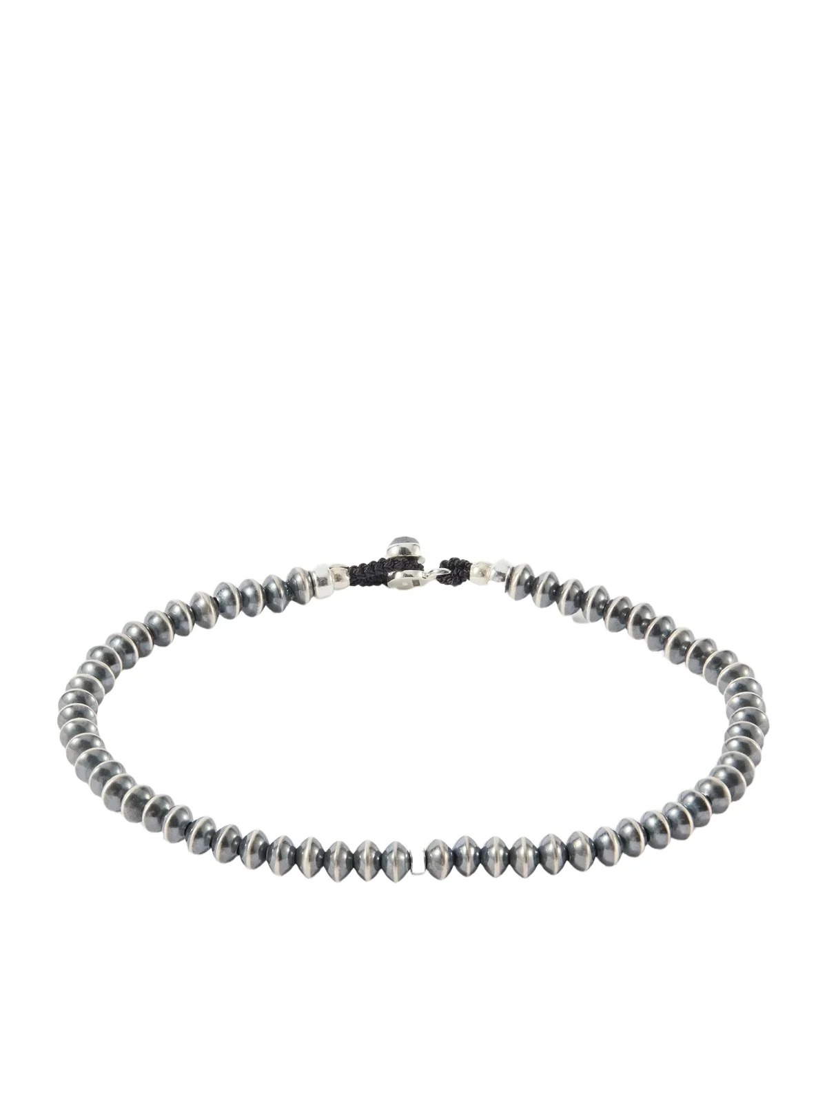 Mikia Sterling Silver, Black Diamond and Desert Pearl Beaded Bracelet - Men