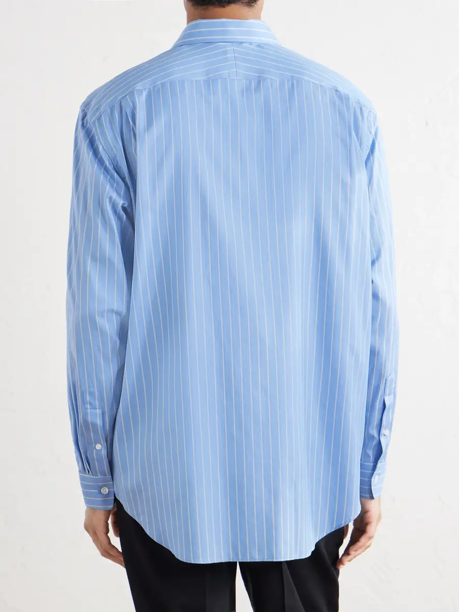 Auralee Striped Cotton and Silk-Blend Shirt - Men | Thumbnail 4 Auralee Striped Cotton and Silk-Blend Shirt - Men | Thumbnail 4