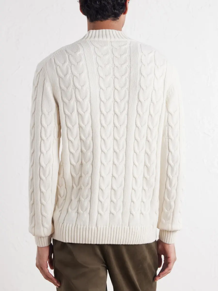 Slowear Zanone Slim-Fit Cable-Knit Virgin Wool Sweater - Men | Thumbnail 4 Slowear Zanone Slim-Fit Cable-Knit Virgin Wool Sweater - Men | Thumbnail 4