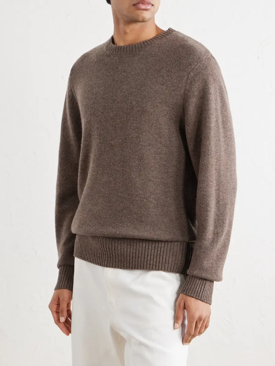 OFFICINE GÉNÉRALE Mycrew Merino Wool and Cashmere-Blend Sweater - Men | Thumbnail 3 OFFICINE GÉNÉRALE Mycrew Merino Wool and Cashmere-Blend Sweater - Men | Thumbnail 3