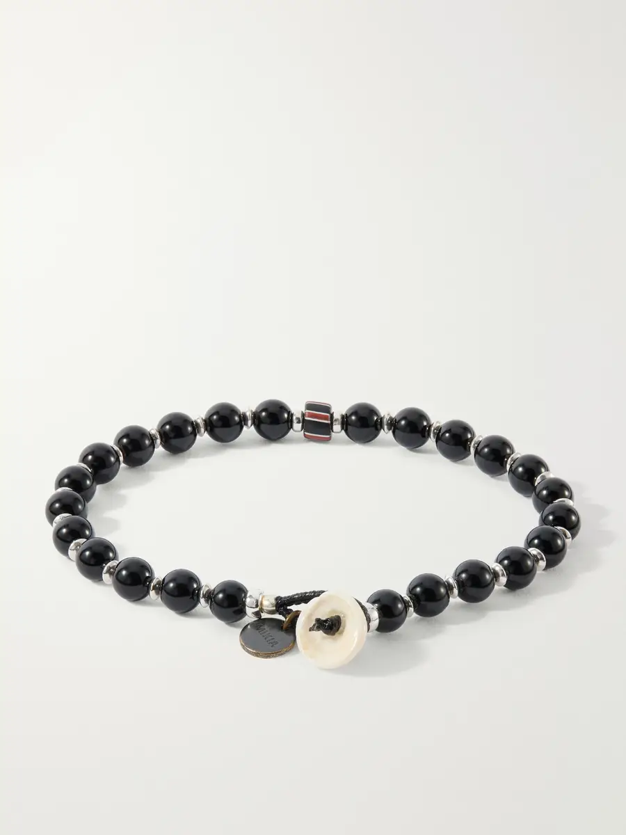 Mikia Sterling Silver and Onyx Beaded Bracelet - Men | Thumbnail 3 Mikia Sterling Silver and Onyx Beaded Bracelet - Men | Thumbnail 3