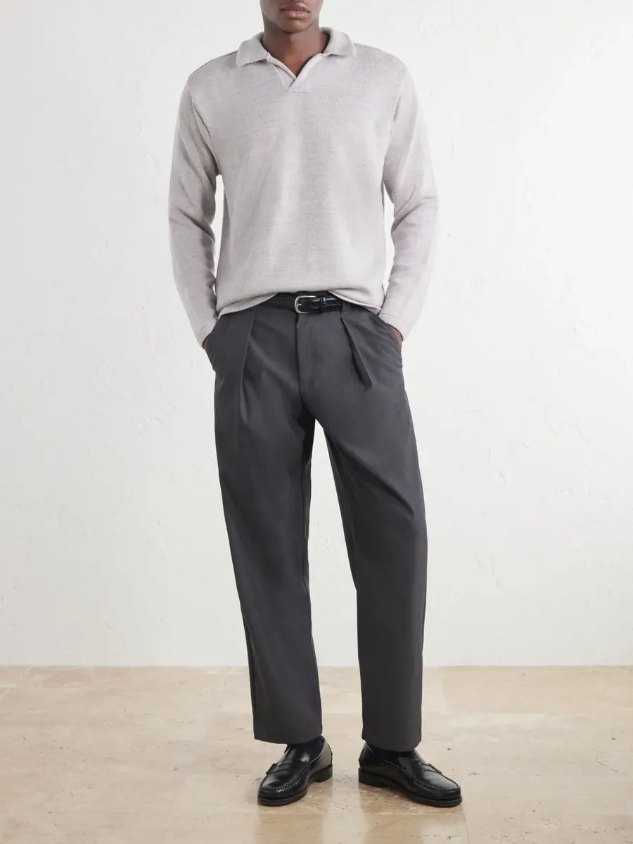 Inis Meáin Wool and Linen-Blend Polo Shirt - Men | Thumbnail 2