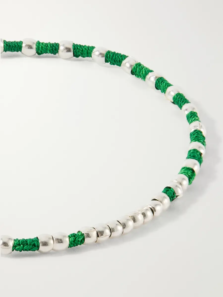 Mikia Braided Cord and Sterling Silver Beaded Bracelet - Men | Thumbnail 3 Mikia Braided Cord and Sterling Silver Beaded Bracelet - Men | Thumbnail 3