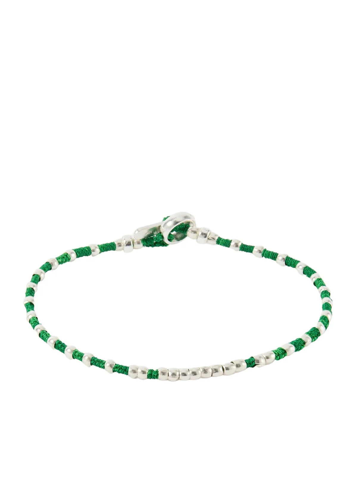 Mikia Braided Cord and Sterling Silver Beaded Bracelet - Men
