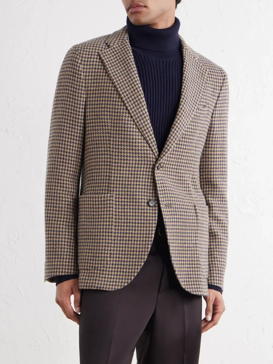 Slowear Incotex Houndstooth Virgin Wool Blazer - Men | Thumbnail 3