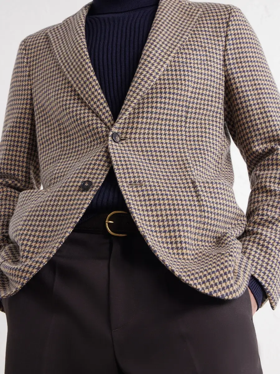 Slowear Incotex Houndstooth Virgin Wool Blazer - Men | Thumbnail 5