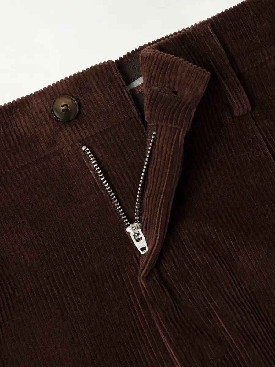 Canali Straight-Leg Pleated Cotton-Corduroy Trousers - Men | Thumbnail 5