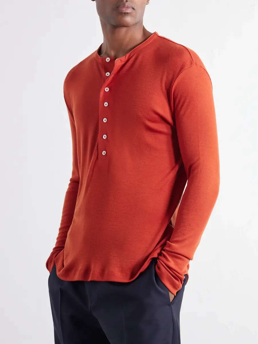 Paul Smith Wool Henley T-Shirt - Men | Thumbnail 3