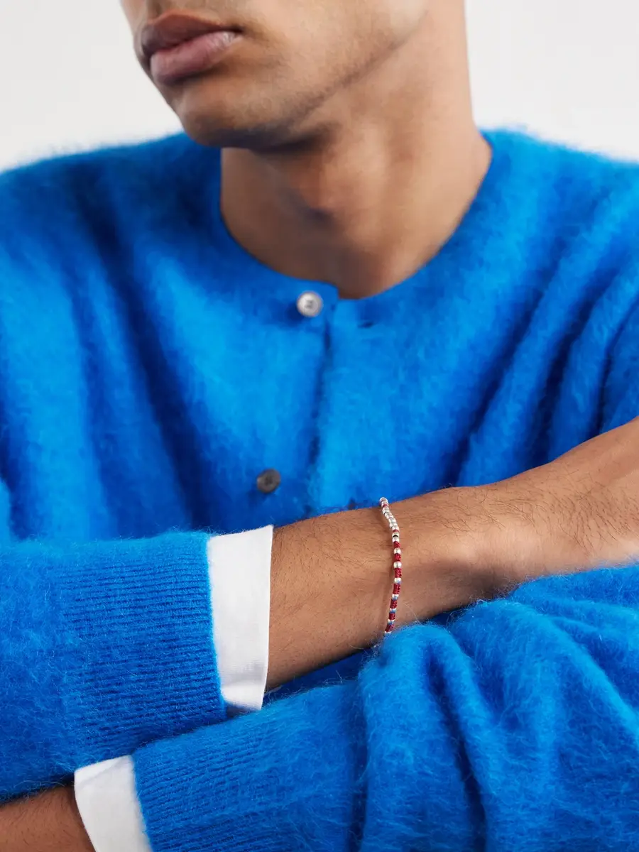 Mikia Braided Cord and Sterling Silver Beaded Bracelet - Men | Thumbnail 2 Mikia Braided Cord and Sterling Silver Beaded Bracelet - Men | Thumbnail 2