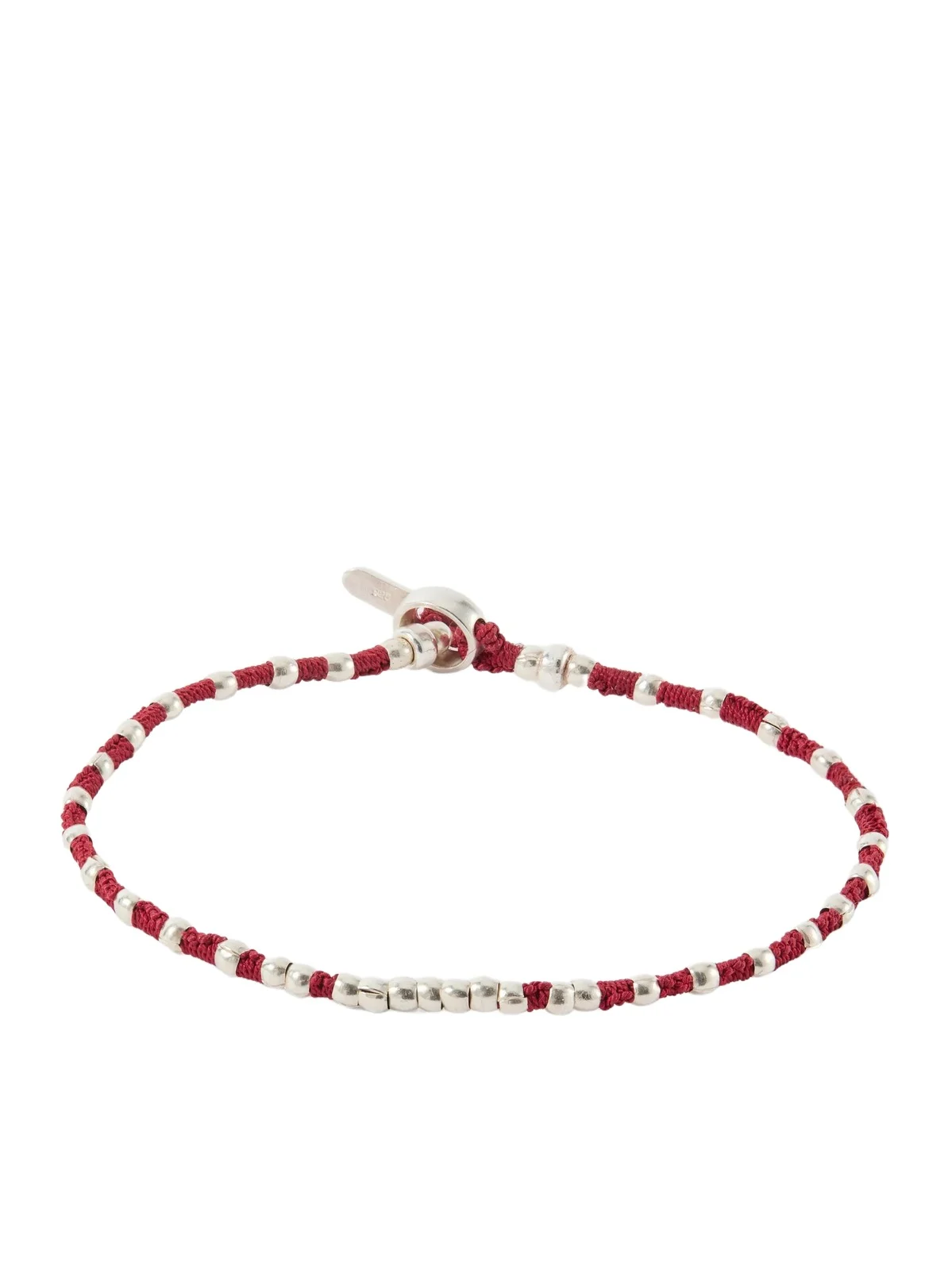 Mikia Braided Cord and Sterling Silver Beaded Bracelet - Men