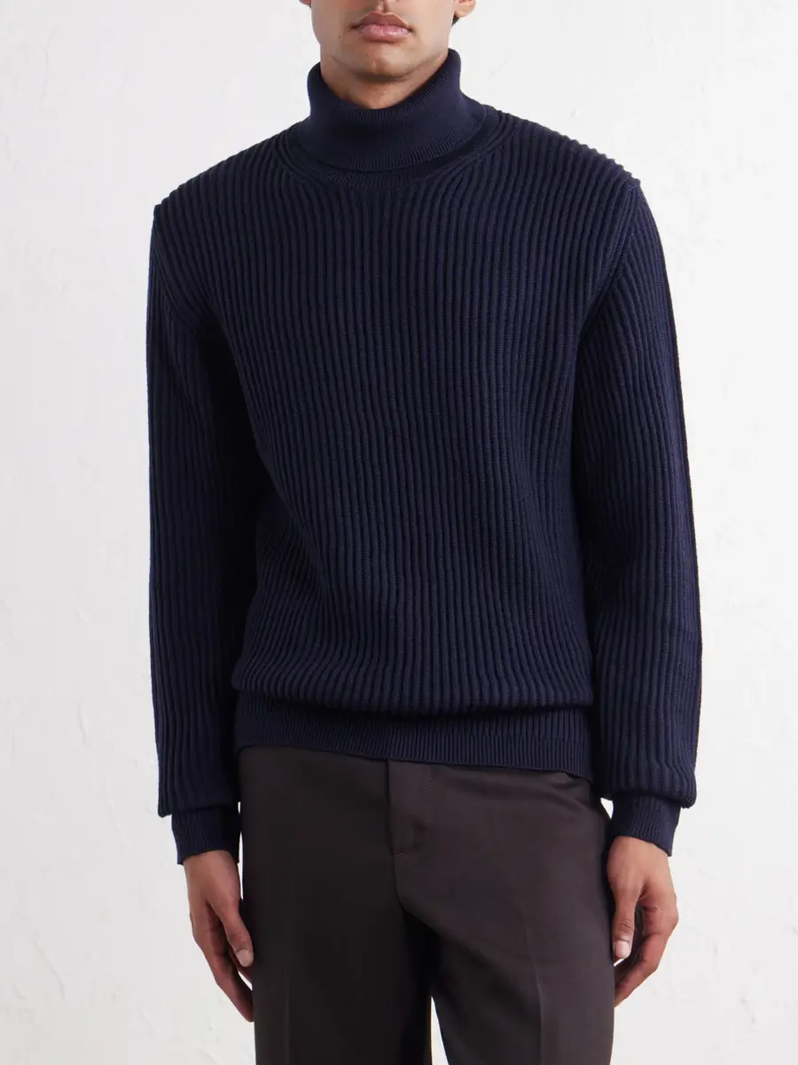 Slowear Zanone Slim-Fit Ribbed Virgin Wool Rollneck Sweater - Men | Thumbnail 3 Slowear Zanone Slim-Fit Ribbed Virgin Wool Rollneck Sweater - Men | Thumbnail 3