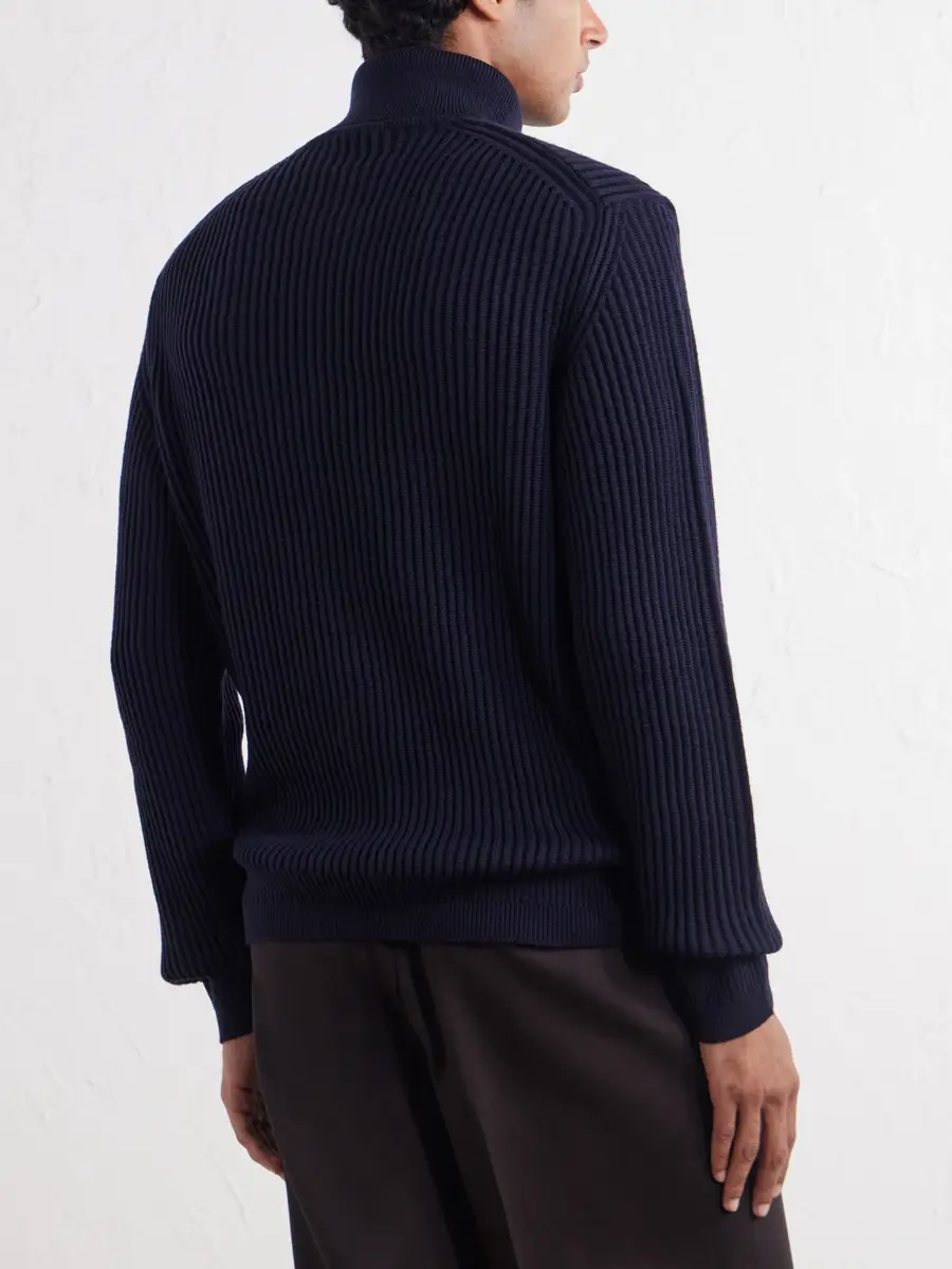 Slowear Zanone Slim-Fit Ribbed Virgin Wool Rollneck Sweater - Men | Thumbnail 4 Slowear Zanone Slim-Fit Ribbed Virgin Wool Rollneck Sweater - Men | Thumbnail 4