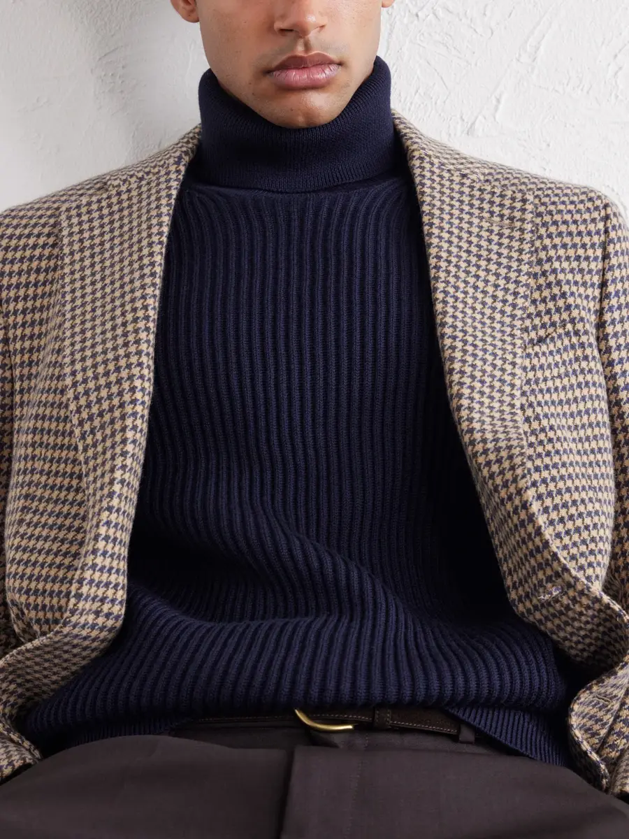 Slowear Zanone Slim-Fit Ribbed Virgin Wool Rollneck Sweater - Men | Thumbnail 5 Slowear Zanone Slim-Fit Ribbed Virgin Wool Rollneck Sweater - Men | Thumbnail 5