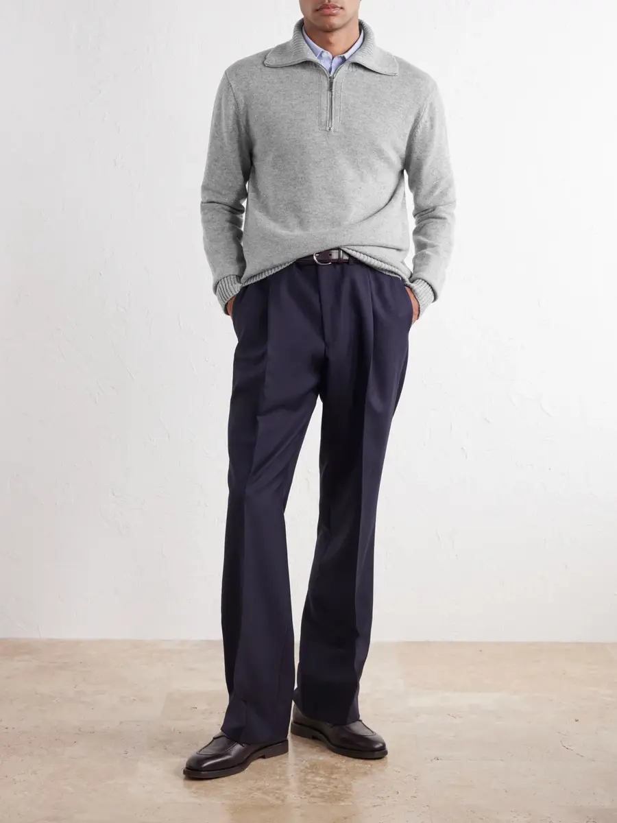 Slowear Zanone Slim-Fit Cashmere Half Zip-Up Sweater - Men | Thumbnail 2 Slowear Zanone Slim-Fit Cashmere Half Zip-Up Sweater - Men | Thumbnail 2