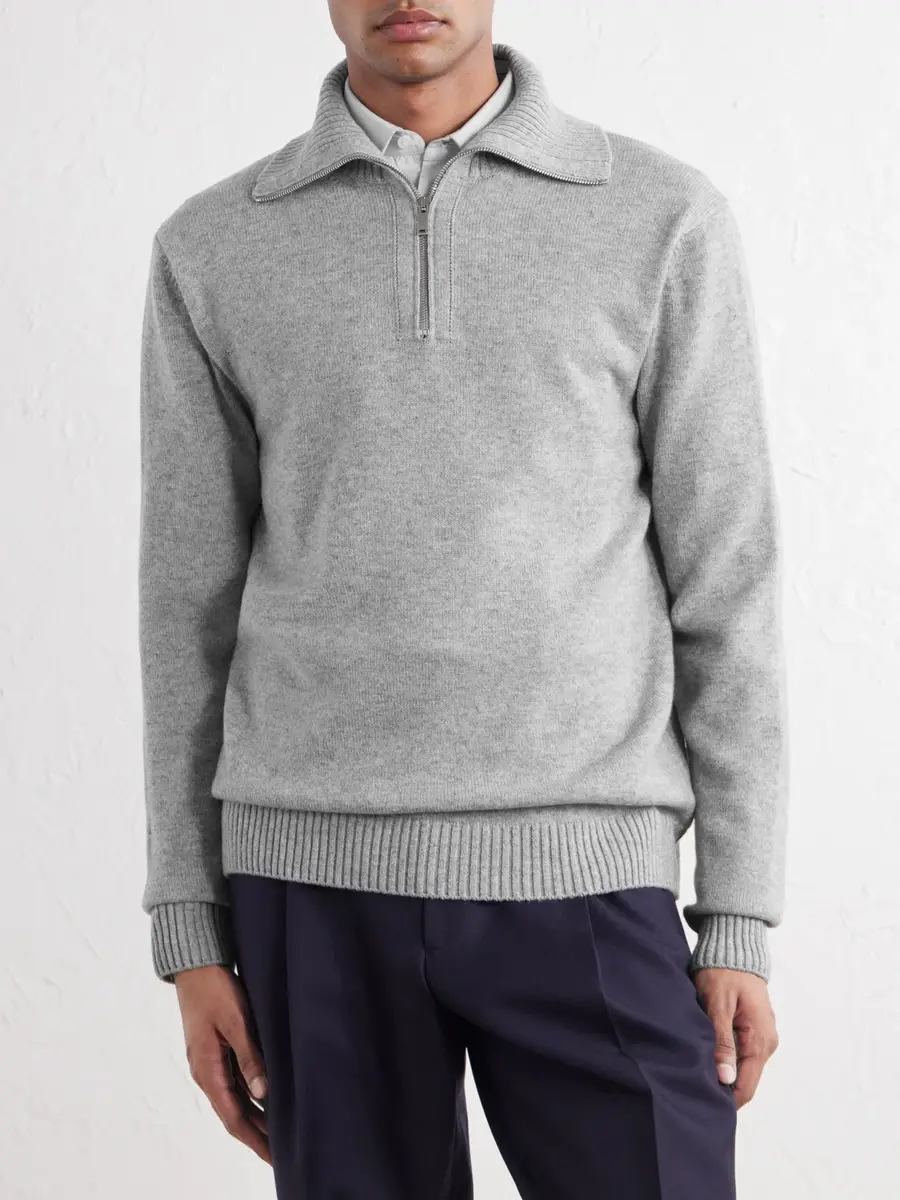 Slowear Zanone Slim-Fit Cashmere Half Zip-Up Sweater - Men | Thumbnail 3 Slowear Zanone Slim-Fit Cashmere Half Zip-Up Sweater - Men | Thumbnail 3