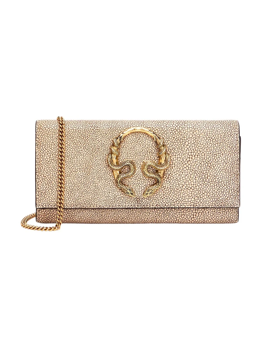 Serpentine Leather Wallet With Chain Serpentine Leather Wallet With Chain