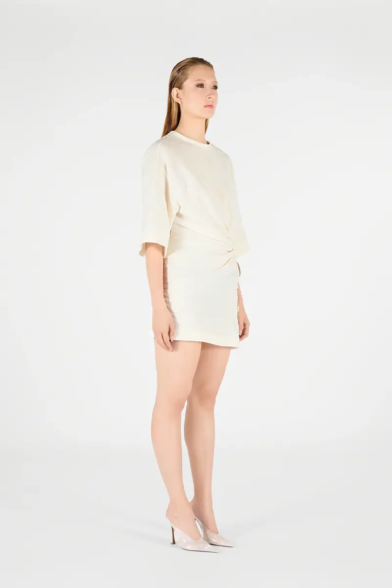 Roberto Cavalli Solid Linen Short Dress | Thumbnail 2 Roberto Cavalli Solid Linen Short Dress | Thumbnail 2