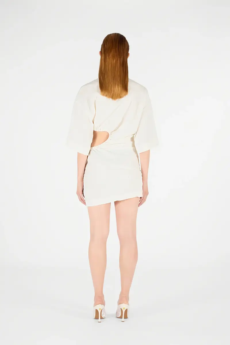 Roberto Cavalli Solid Linen Short Dress | Thumbnail 3 Roberto Cavalli Solid Linen Short Dress | Thumbnail 3